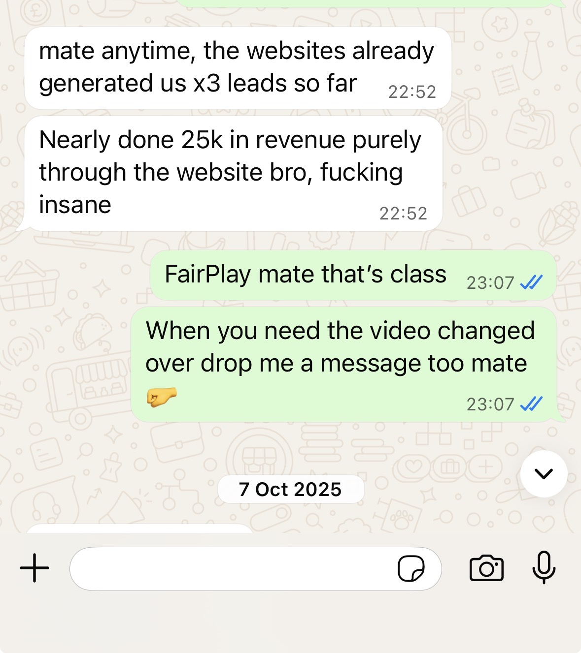 Client review screenshot