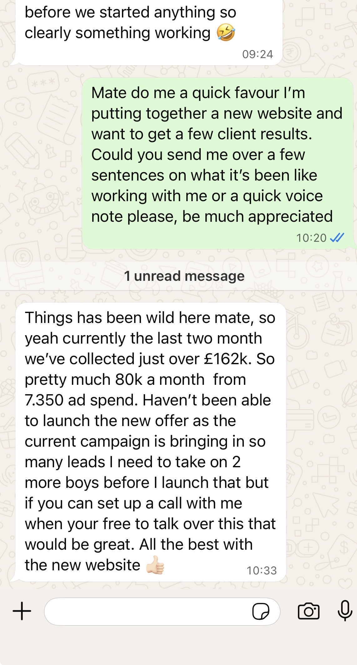 Client review screenshot